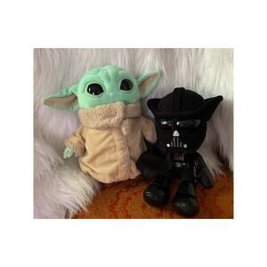 Lot of 2 Star Wars Plush / Baby Yoda from Mandalorian / Darth Vader / 8 inches‎